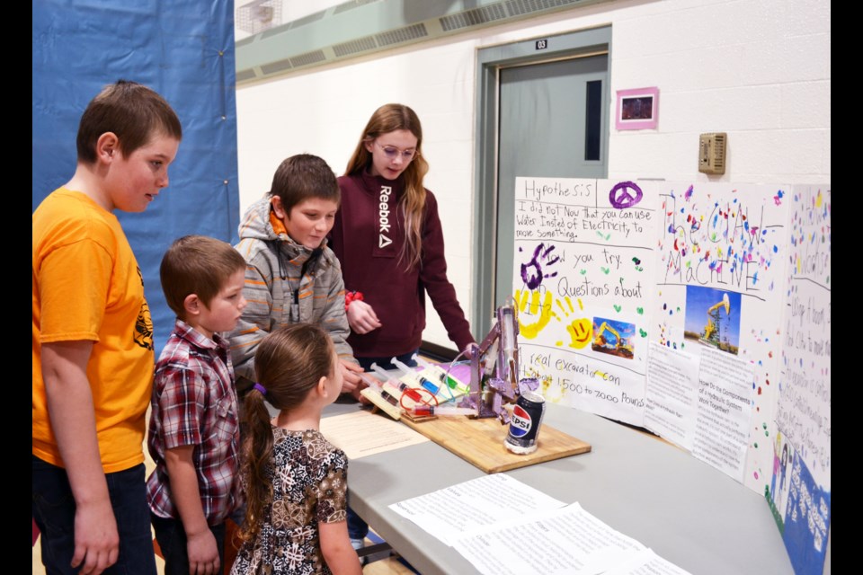 Demonstrations of this water powered lifting device drew crowds to the Grade 6 Award of Excellence winner.
