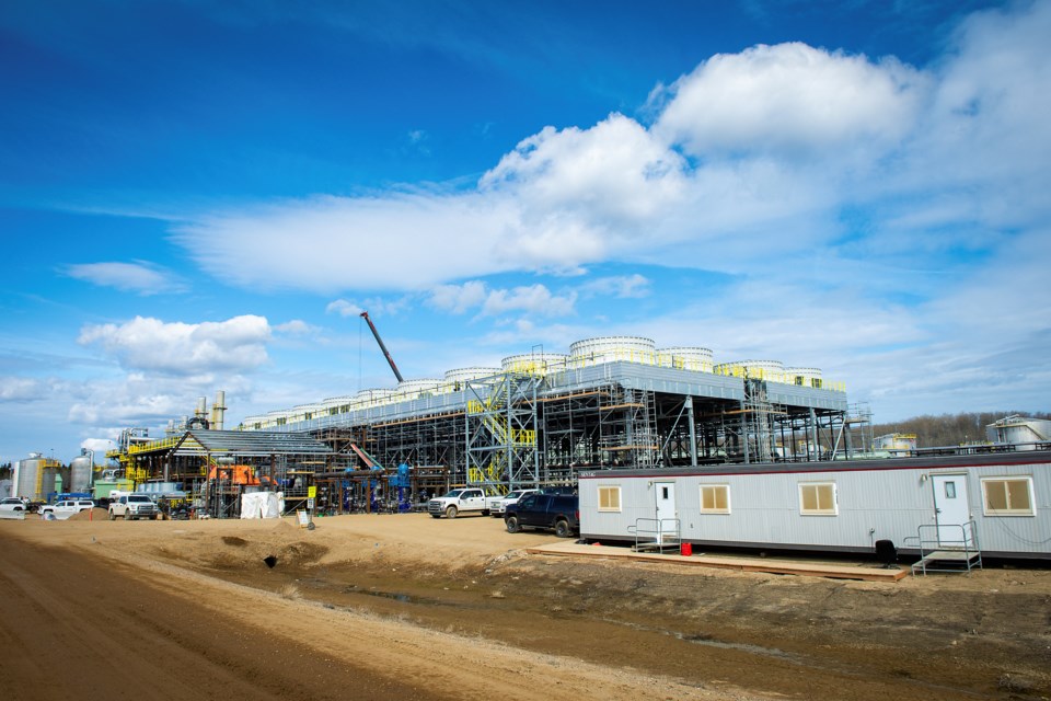 Construction of Strathcona’s Organic Rankine Cycle at its Orion facility nears completion. The waste-heat recovery technology will supply 80 per cent of the power needs for the Orion thermal oil facility.