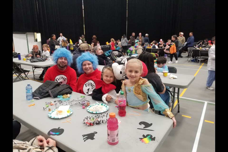 Thing 1 and Thing 2 were among the many colourful characters at the Cold Lake Halloween party.