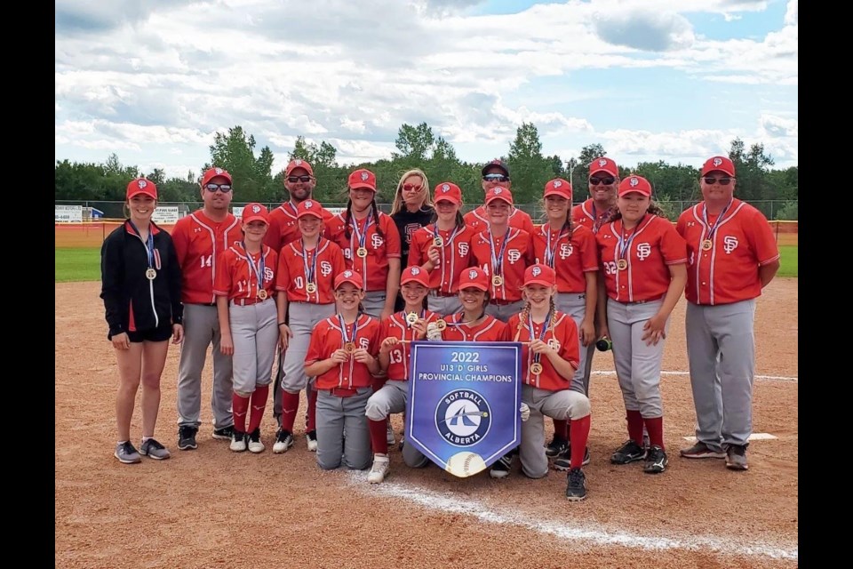 The U13 St. Paul Storm softball team won provincial gold earlier this month.