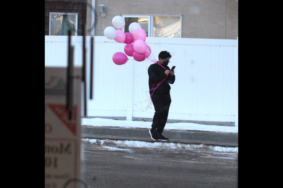 This uplifting delivery for Valentine's Day is a literal bright spot in a dreary winter day in Lac La Biche. Hope did you spend your Valentine's Day?
