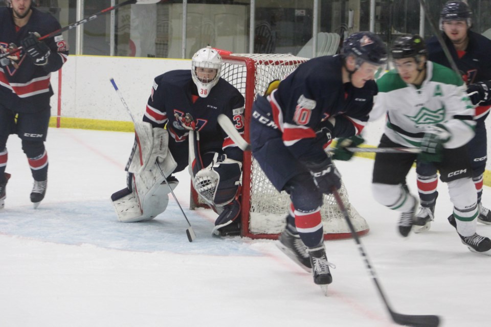 Portage goalie Jacob Gnidziejko faced 46 shots in Friday's 5-3 loss to the Red Deer Kings. The Voyageurs had a 3-1 lead going into the game's third period.