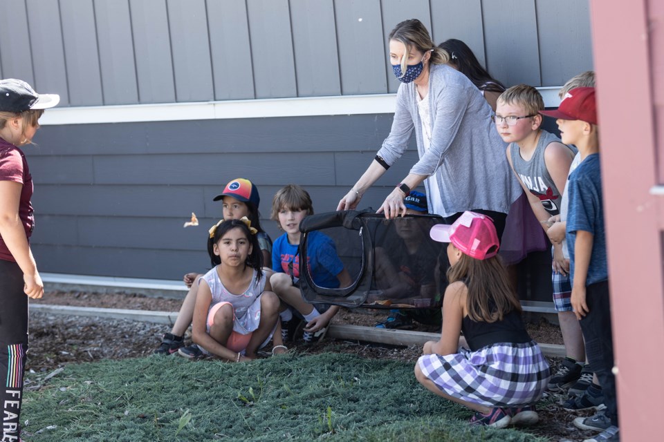 Students from Glen Avon School released butterflies just days before school was out for summer.