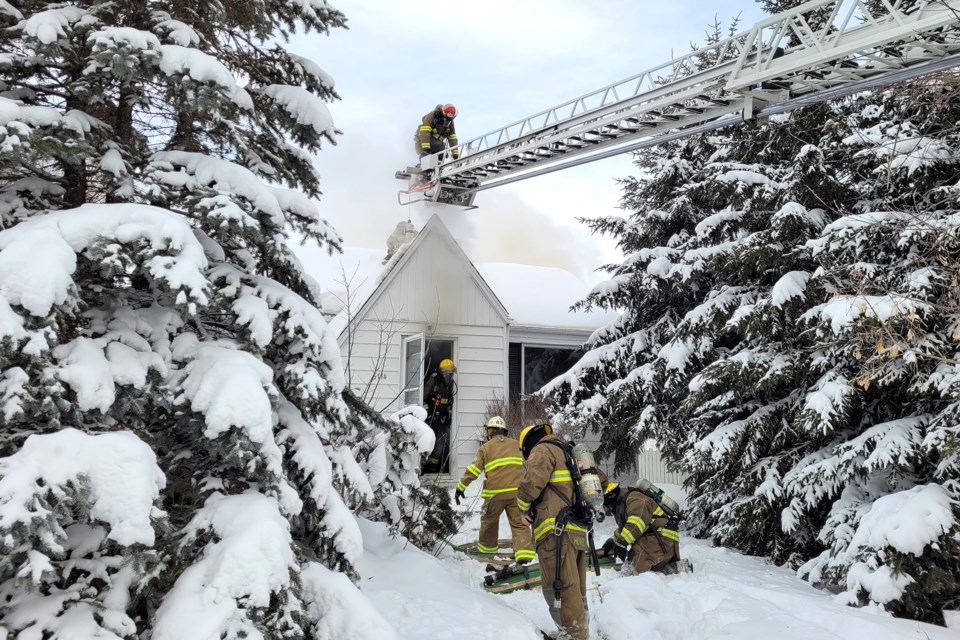 Firefighters responded to a call just before noon on Monday, within the Town of St. Paul.