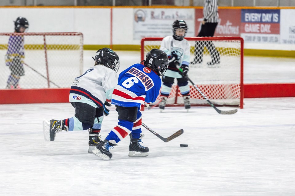 A U7 hockey tournament in St. Paul went on despite the extreme cold outside.