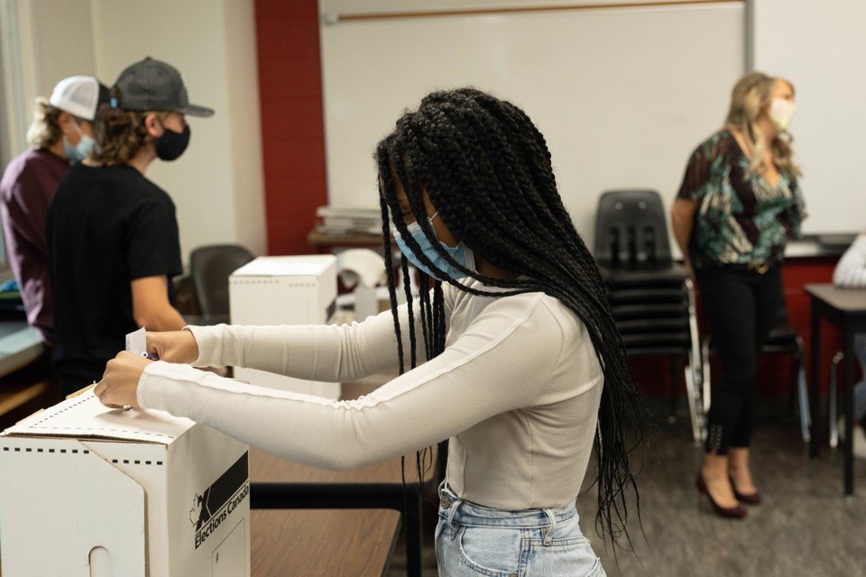 Students at Racette Jr. High School in St. Paul took part in the Student Vote election on Sept. 20.