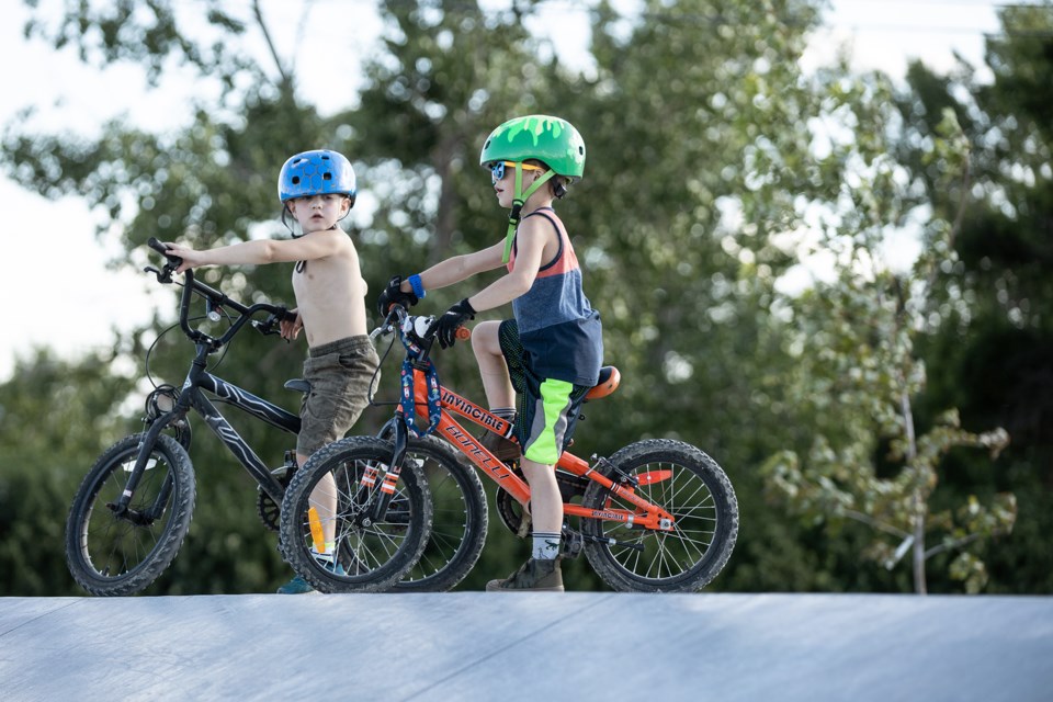 Children of all ages have been taking in the new skate park. Janice Huser photo.