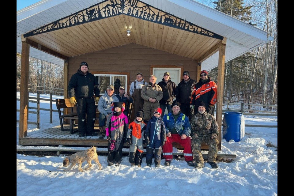 A work bee was held in December by members of the St. Paul Trailblazers Snowmobile Club to get ready for the season. 