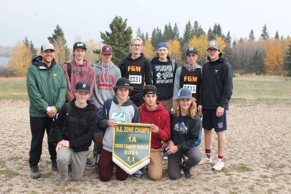 F.G. Miller athletes show off their 2021 Zone banner win.