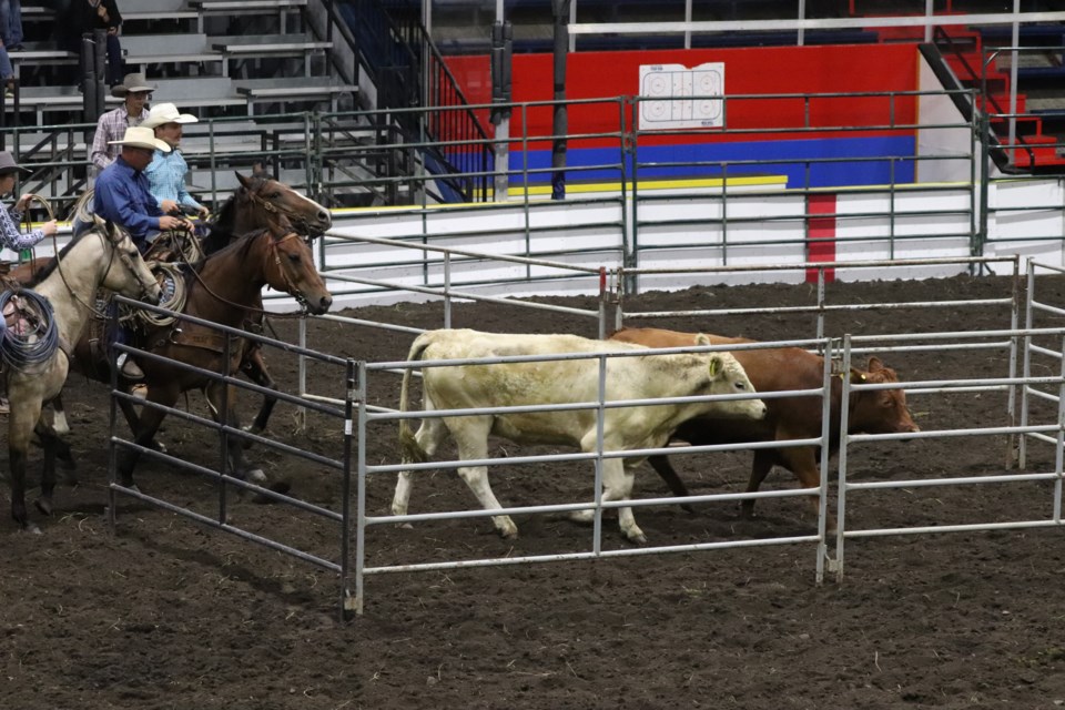 Cowboys and cowgirls compete and showcase their skills at the 2022 Ranch Rodeo in the Clancy Richard Arena on Aug, 28, 2022.