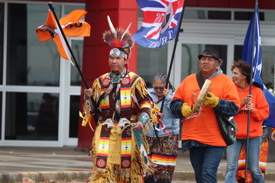 Members of the community joined the society’s walk that began at the Bonnyville and District Centennial Centre.