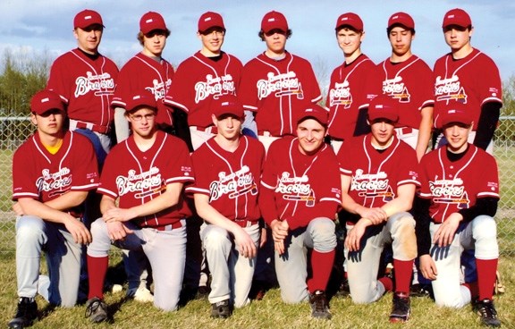 Back row from left: Coach Jim Church, Cody Preston, Kurtis Nicholson, Kyle Wocjik, Chad Schultheiss, Christian Knol, Matthew Church. Front row from left: Randy Gamache,