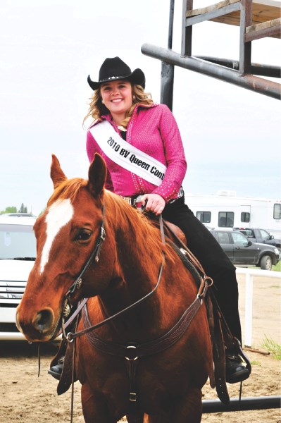 Carolynne Vallee at the Bonnyville PRCA Queen competition last May before she was crowned Bonnyville&#8217;s Pro Rodeo Princess.