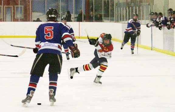 Panthers forward Colton Verbisky take a shot from the point, during their provincial match against Fort Saskatchewan. The Panthers won the two game series over the Rangers to 