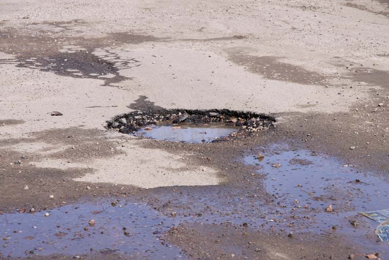A pothole in Bonnyville