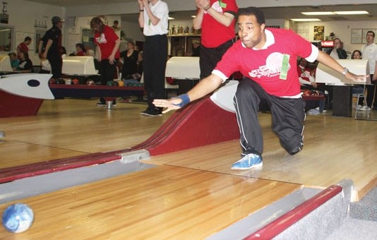 Colin Vassel from Plaza Edmonton participates in the Special Olympics Lakeland bowling tournament at Bonnyville&#8217;s Spare Time bowling alley in March.