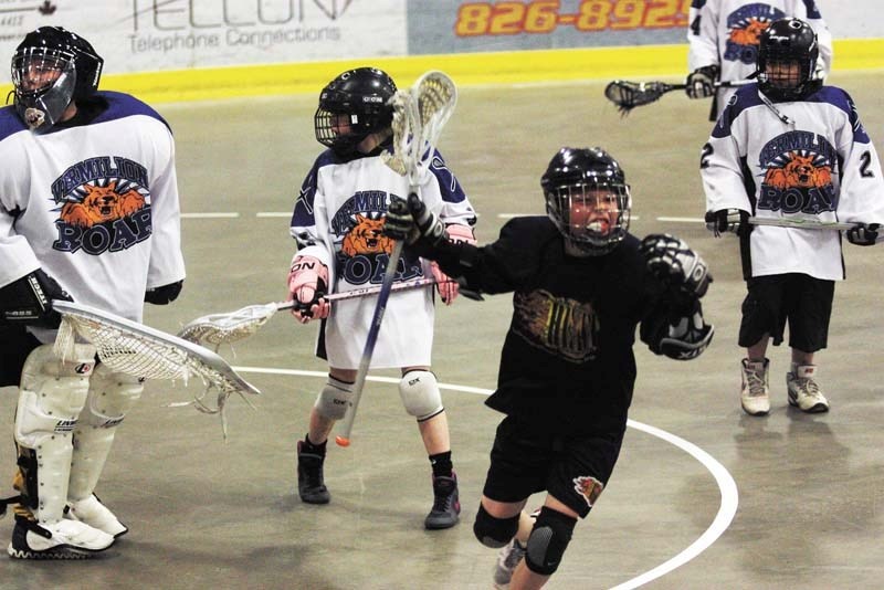 Bonnyville&#8217;s Janson Pashniak celebrates after scoring the Lakeland Heat&#8217;s first goal of the game during their matchup against the Vermilion Roar at the R. J.