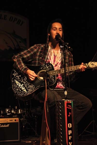 Singer/songwriter and musician Kyle Bercier impresses the crowd with a couple covers and a song of his own at the Bonnyville Opry on Saturday. This was the opening night of