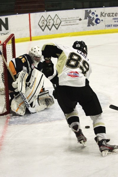 Pontiacs 20-year-old forward Ty Carey picked up points in three of Bonnyville&#8217;s four games this week, including two goals and an assist on Saturday against the Calgary