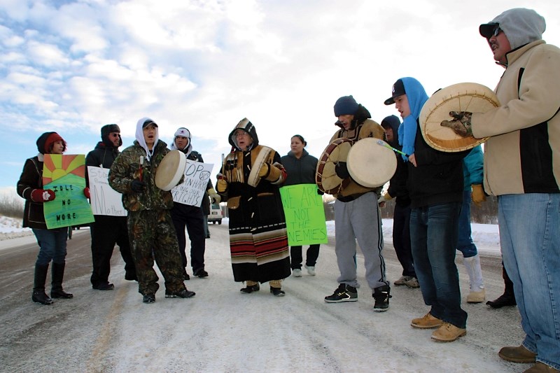 An Idle No More demonstration took place at Kehewin Cree Nation on Highway 41 last Thursday.