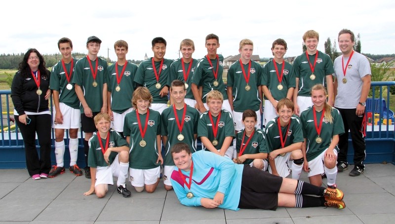 The Bonnyville U14 Dynamo won gold at the Moon Day tournament in Spruce Grove on June 13.