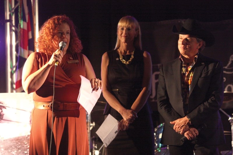 Corinne Edwards, Base Director of Stars Air Ambulance, addresses the crowd at the first ever Dancing Under the Stars Gala held in Bonnyville this past weekend. In the