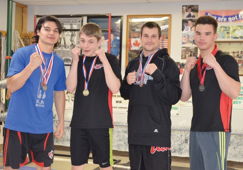 Local boxers Enrique Tovar, Nolan Dallaire, Mark Fieger and Isiah Hayden fought at provincials earlier this month in Red Deer.
