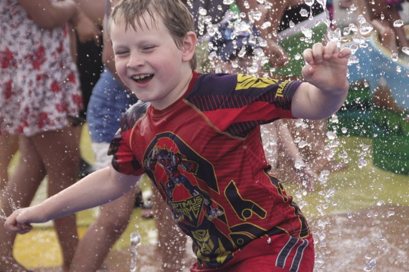 Hundreds of kids flocked to Little Leap park on Canada Day to enjoy the grand openoing of the Bonnyville Splash Park.