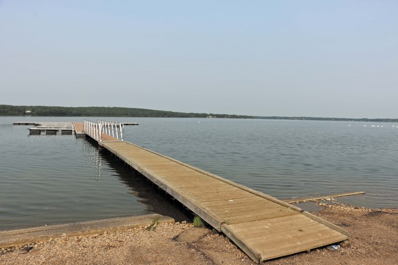 The boat launch at Vezeau Beach on Moose Lake sits empty, following an Alberta Health Services blue-green algae advisory for the water-body just west of Bonnyville. The
