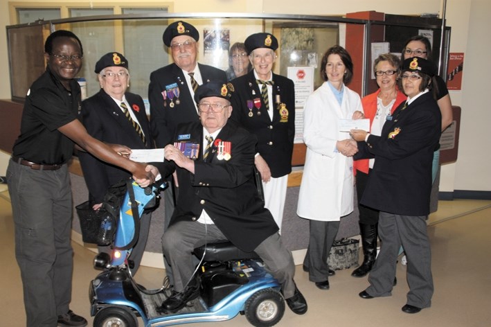 Representatives from the Bonnyville Legion were on hand at the hospital this past week to present a $15,000 cheque to doctors to fund the purchase of a new EGC machine.