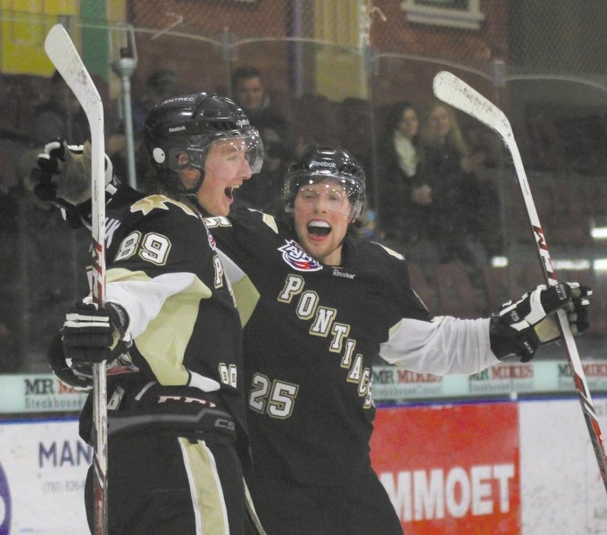 Bonnyville Pontiacs assistant captain Steenn Pasichnuk scored a hat trick in Sunday&#8217;s 4-1 win over Drayton Valley.