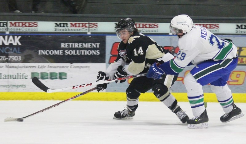 Bonnyville&#8217;s Dillan McCombie scored an improbable goal with 0.3 seconds left to tie the game on Feb. 20 in Spruce Grove. The Pontiacs went on to win in overtime.