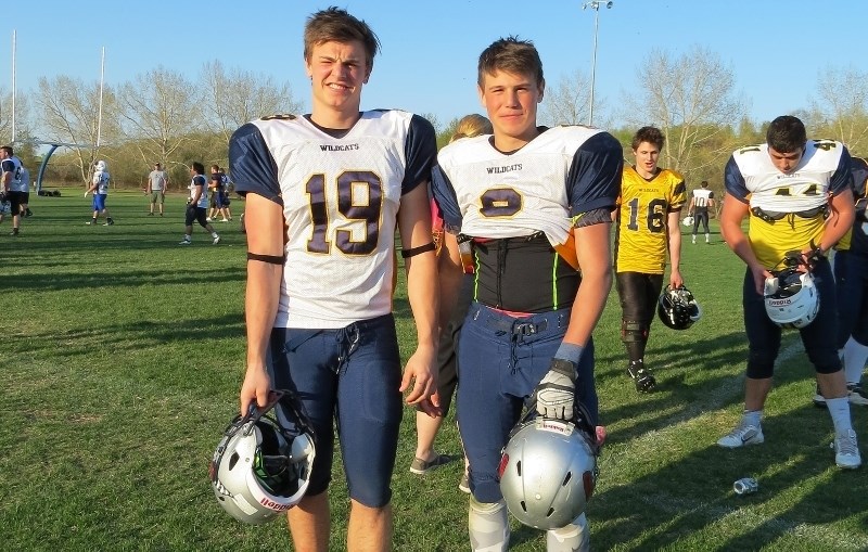 Jeremy Fagnan (left) and Isaac Fagnan (right) were both successful in their attempt to make the Edmonton Wildcats Jr. football club roster.
