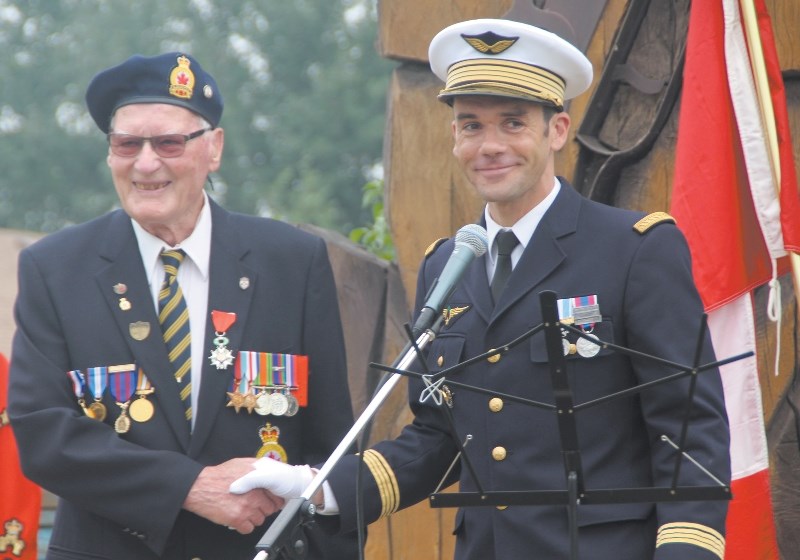 Local veteran William McGregor (left) was recognized for his involvement in WWII at a special ceremony on Canada Day.