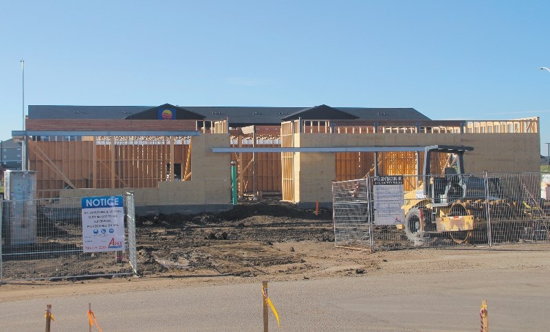 Development over at Eastgate has continued over the summer months. Crews are currently working on what will enventually become Bonnyville&#8217;s first Boston Pizza.