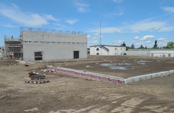 The new Cold Lake Elementary School is beginning to take shape, with the gym wall being built and the foundation for the building going up. Soon, crews will be starting with