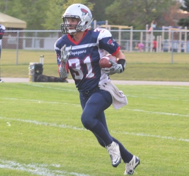 Quarterback Reid Skrypichayko three for three touchdowns and ran for another as the Bonnyville Voyageurs defeated the Vermillion Marauders 34-12 on Friday night.
