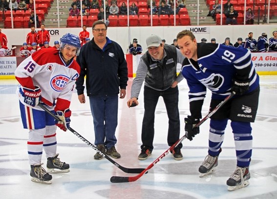 The local group Protection for the Unprotected was on hand the Ice game on Saturday, gathering Christmas presents to give away to local children.