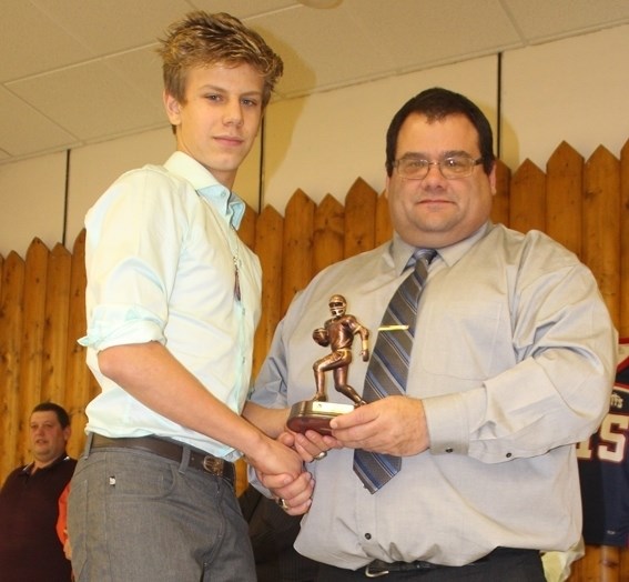 Quarterback Silas Fagnan was presented with the Offensive MVP award by head coach Dan Jubinville.