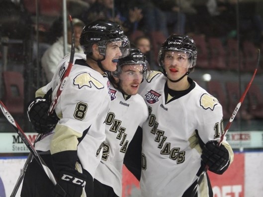 Derek Brown and Alden Dupuis lead the Pontiacs offensive attack over the the course of two games against Drayton Valley.