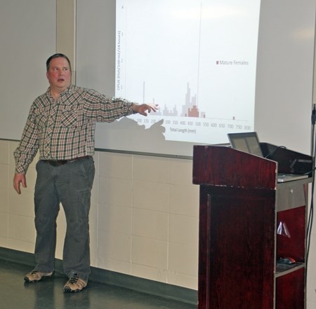 Senior fisheries biologist Dwayne Latty spoke to anglers at the C2 last week.