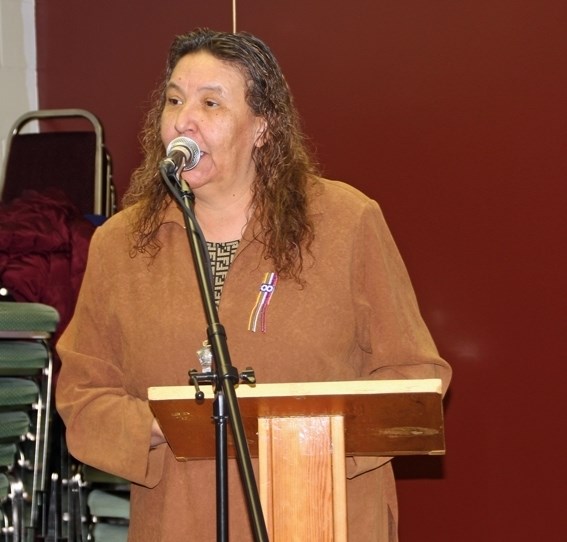 Karen Collins, President for Zone II Regional Council of the Métis Nation of Alberta, spoke to community members about Métis political structures on Jan. 19.