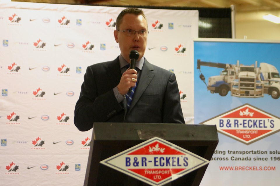 Robb Hunter, co-chair of the Bonnyville bid committee announced the town was successful in their bid for the 2016 World Junior A Challenge