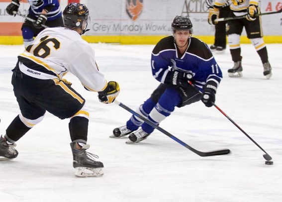 Dillon Kalinski (11) picked up two assists in Cold Lake&#8217;s third win over Onion Lake on Monday night.