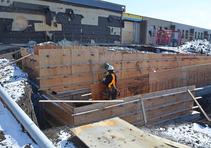 Construction workers are currently focusing their attention on the front of NDHS, which is set to get a major facelift this spring.