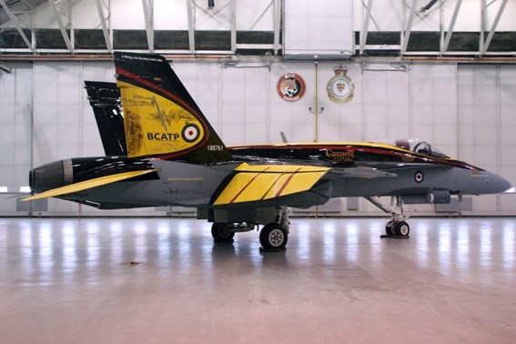 The new CF-18 demo jet was unveiled April 5. The design centres around 4 Wing, featuring a flight team from 410 Squadron and honouring a local veteran.