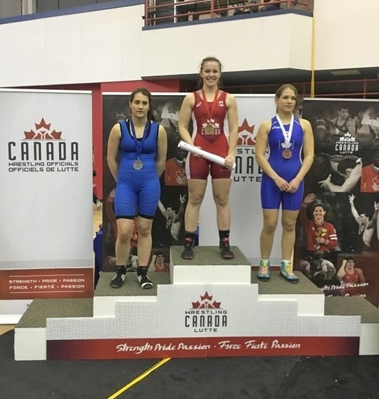 Megan Fendelet (left) is now an alternate for the Team Canada wrestling squad.