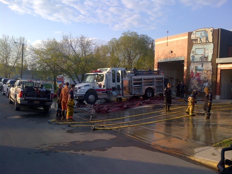 Cold Lake Fire-Rescue crews spent Tuesday evening getting the trucks thoroughly cleaned and back in service.