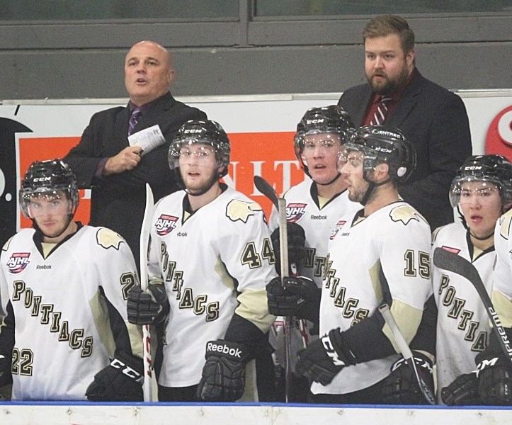 Pontiacs head coach Rick Swan (top left) is up for the title of CJHL Coach of the Year.