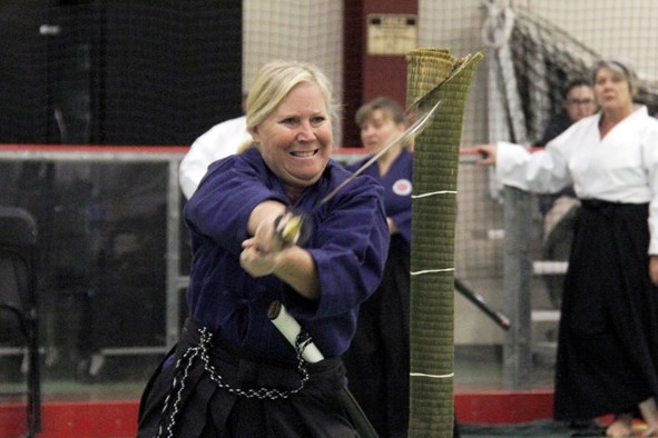 For the first time, Bonnyville hosted the Karate-Do Genbukai Batto-Do/ Iai-Do Taikai Championships. In this photo, Pam Luciak of Bonnyville participates in the Individual